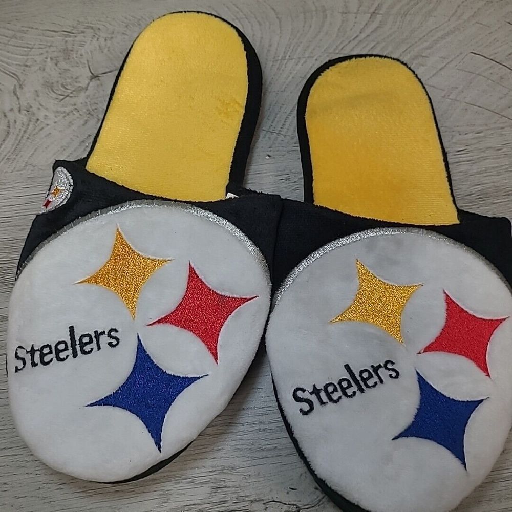Pittsburgh Steelers NFL Big Logo Men's Size Small House Slippers